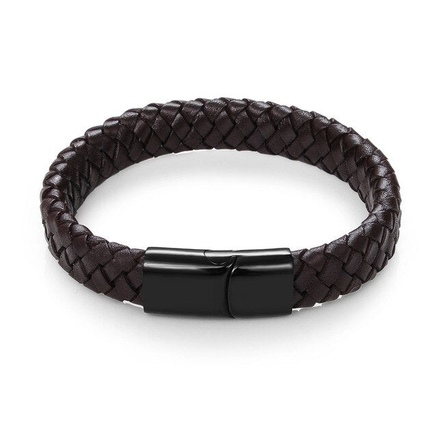 Genuine Leather Braided Bracelet - Bracelets - Pretland | Spiritual Crystals & Jewelry