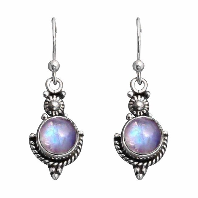Handicraft Retro Moonstone Earrings - Earrings - Pretland | Spiritual Crystals & Jewelry