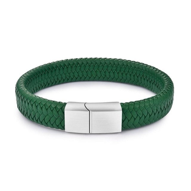 Genuine Leather Braided Bracelet - Bracelets - Pretland | Spiritual Crystals & Jewelry