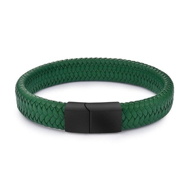Genuine Leather Braided Bracelet - Bracelets - Pretland | Spiritual Crystals & Jewelry