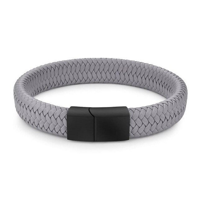 Genuine Leather Braided Bracelet - Bracelets - Pretland | Spiritual Crystals & Jewelry