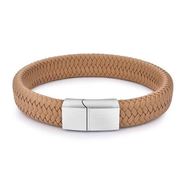 Genuine Leather Braided Bracelet - Bracelets - Pretland | Spiritual Crystals & Jewelry
