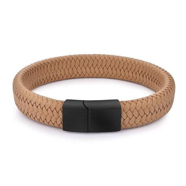 Genuine Leather Braided Bracelet - Bracelets - Pretland | Spiritual Crystals & Jewelry