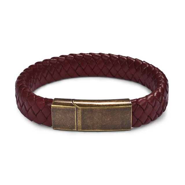 Genuine Leather Braided Bracelet - Bracelets - Pretland | Spiritual Crystals & Jewelry