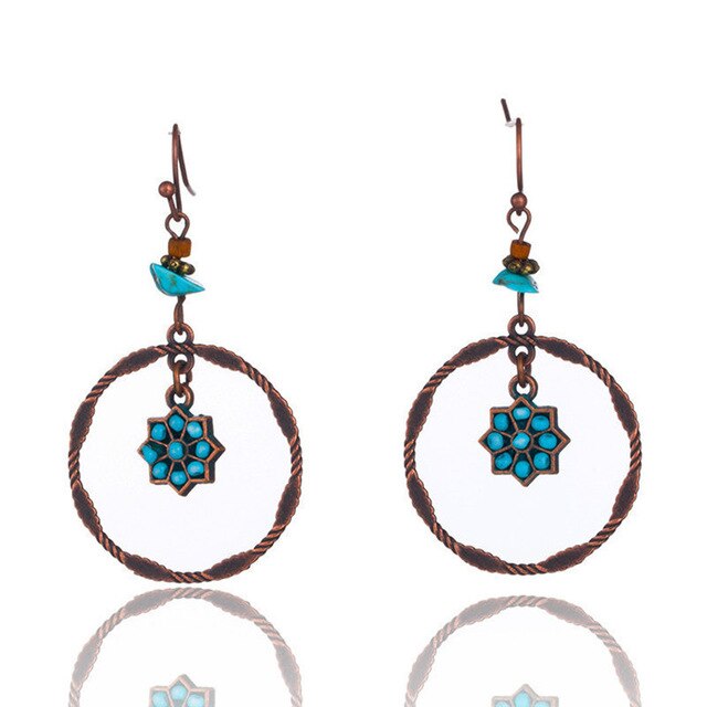 Turquoise Boho Earrings - Type 6 - Earrings - Pretland | Spiritual Crystals & Jewelry