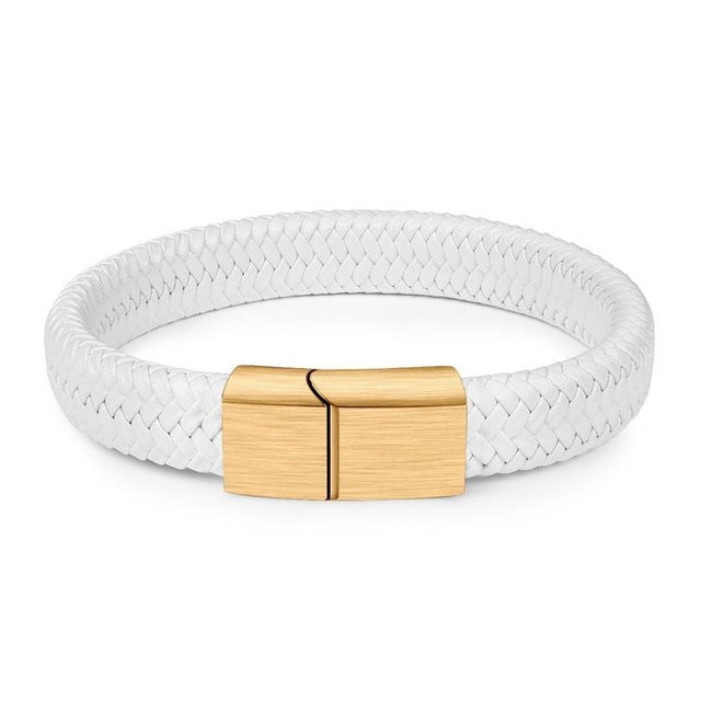 Marduk Leather Bracelet - Gold / 16.5 cm - Bracelets - Pretland | Spiritual Crystals & Jewelry