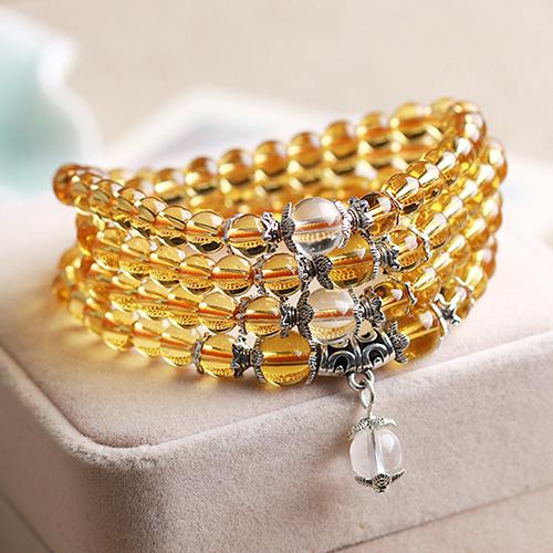 Spiritual Ethnic 108 Mala Bracelet - Citrine - Bracelets - Pretland | Spiritual Crystals & Jewelry