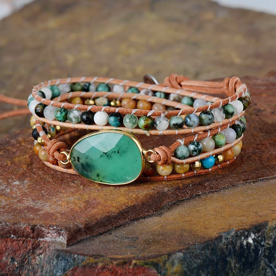 Jade Protection Wrap Bracelet - Wrap Bracelets - Pretland | Spiritual Crystals & Jewelry