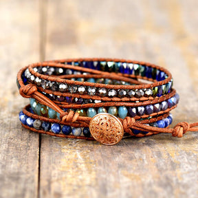 Indigo Lapis Lazuli & Sodalite Bracelet - Wrap Bracelets - Pretland | Spiritual Crystals & Jewelry