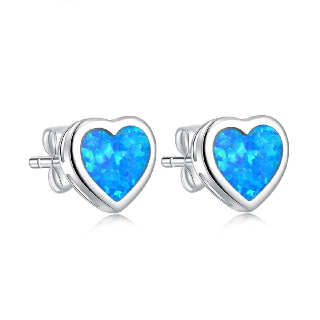 Sweet Heart Silver Plated Earrings - Stud Earrings - Pretland | Spiritual Crystals & Jewelry