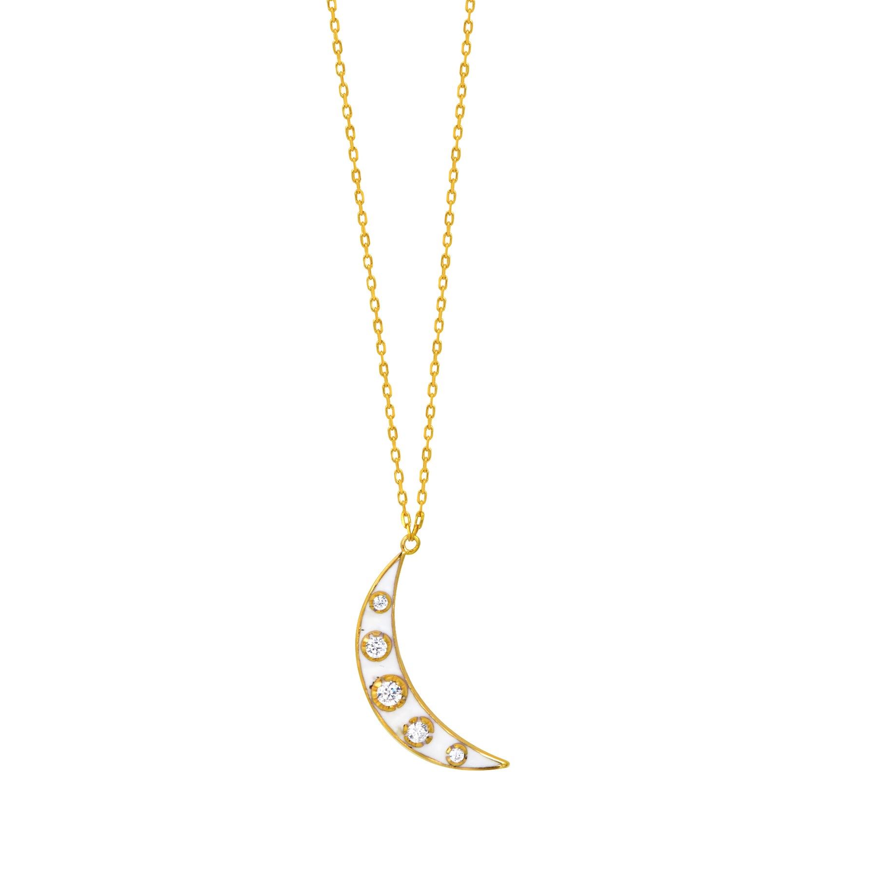 Crescent Moon Gold Vermeil Necklace