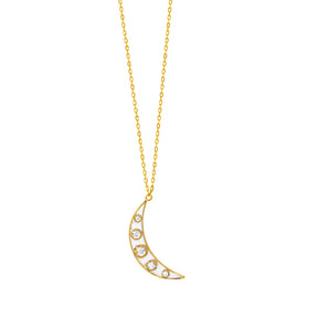Crescent Moon Gold Vermeil Necklace