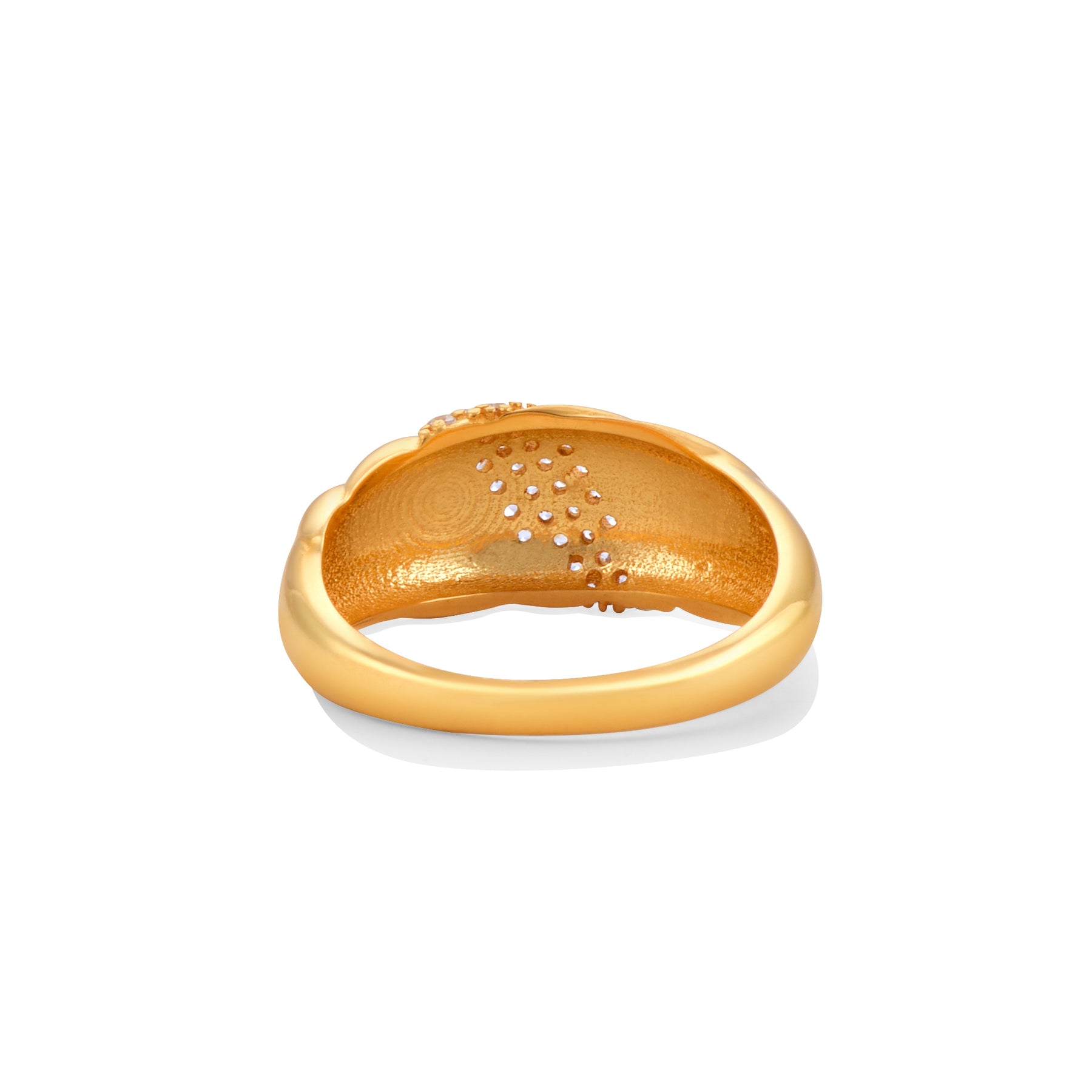 Croissant Zircon Gold Ring