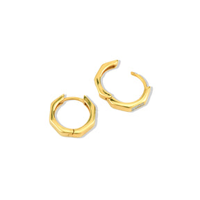 Hexagon 24K Gold Vermeil Hoop Earrings