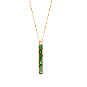 Theodora Emerald 24K Gold Necklace