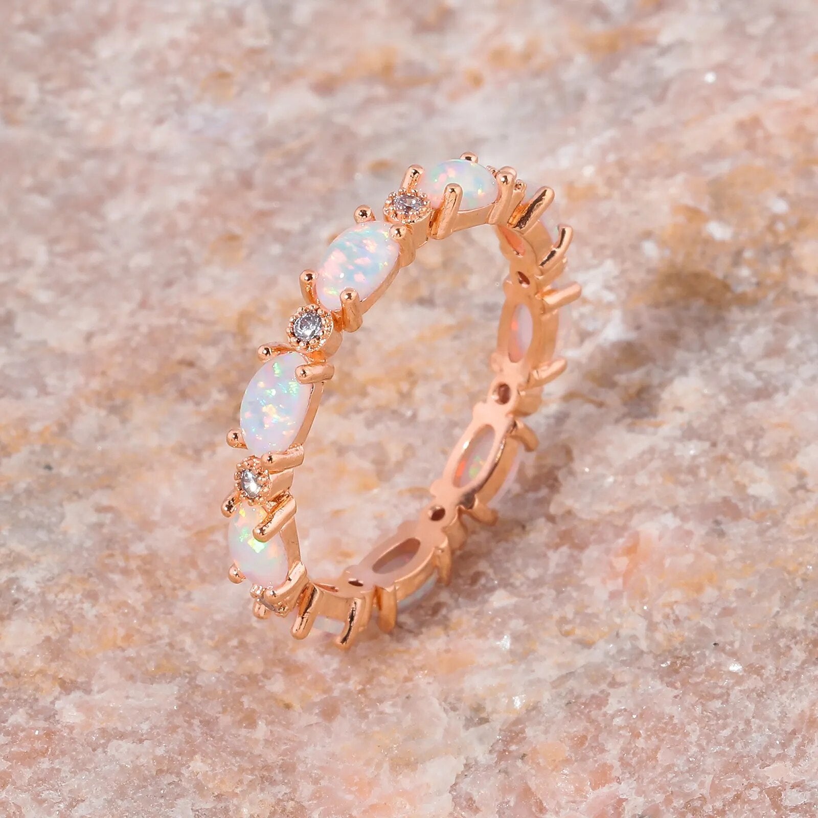 Luxury Fire Opal Gold Plated Ring