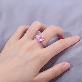 Vintage Pink Quartz & Pink Fire Opal Ring