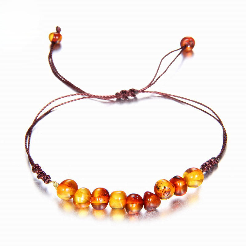 Amber Stone Bracelet - Bracelets & Bangles - Pretland | Spiritual Crystals & Jewelry