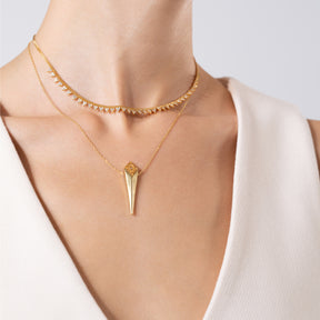 Pyramid Gold Vermeil Necklace
