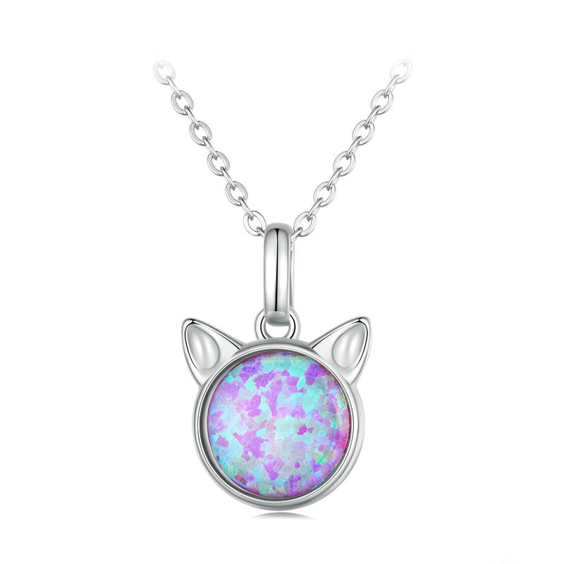 Cat Opal 925 Sterling Silver Necklace - Neclaces - Pretland | Spiritual Crystals & Jewelry