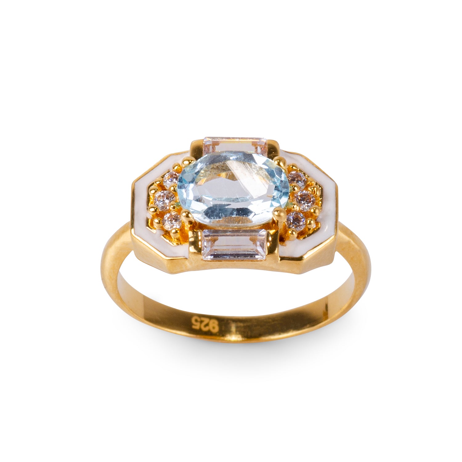 Lena Topaz 24K Gold Ring - Gold Vermeil Ring - Pretland | Spiritual Crystals & Jewelry