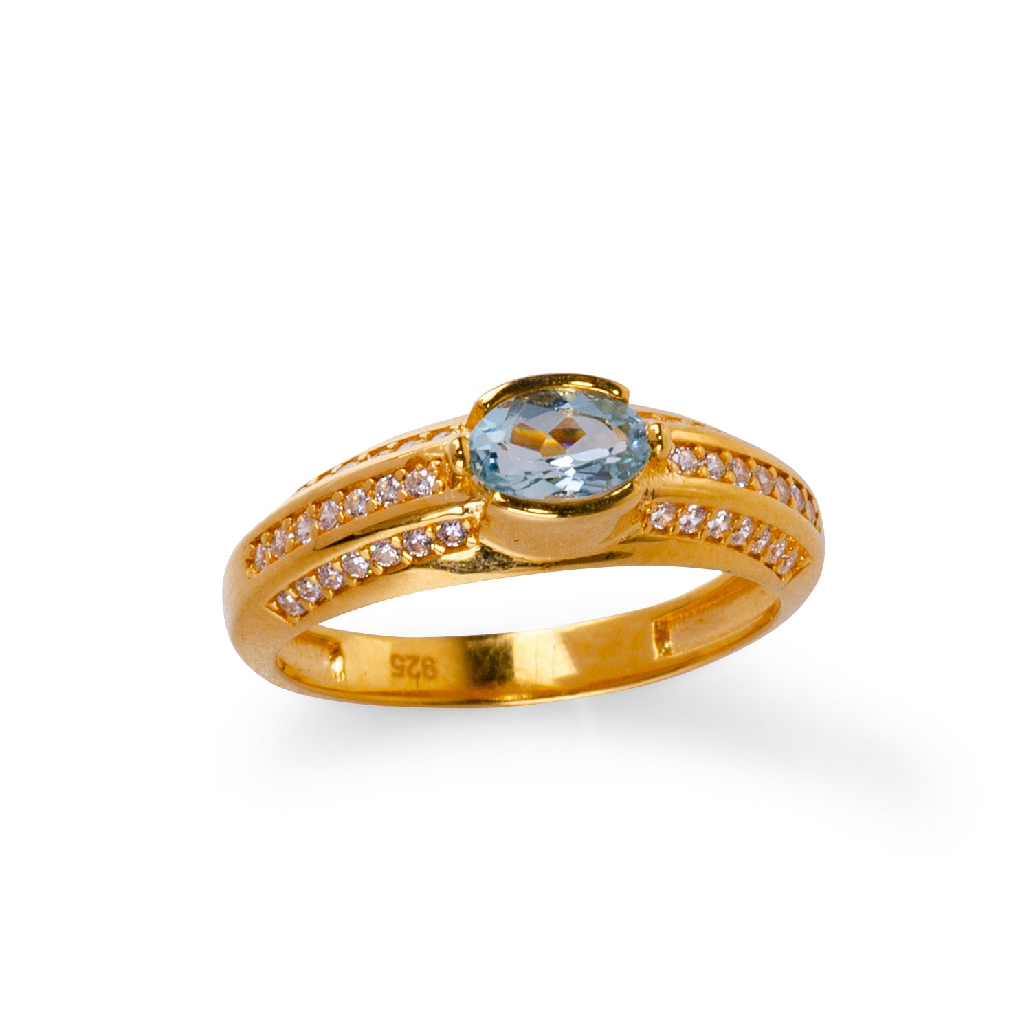Bella Topaz 24K Gold Ring - Gold Vermeil Ring - Pretland | Spiritual Crystals & Jewelry
