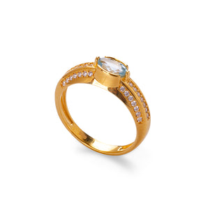 Bella Topaz 24K Gold Ring - Gold Vermeil Ring - Pretland | Spiritual Crystals & Jewelry