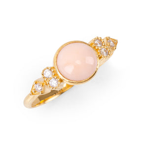 Eleanor Pink Opal 24K Gold Ring - Gold Vermeil Ring - Pretland | Spiritual Crystals & Jewelry
