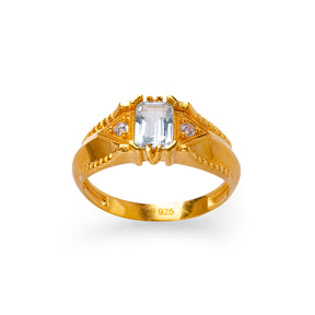 Alice Topaz 24K Gold Ring - Gold Vermeil Ring - Pretland | Spiritual Crystals & Jewelry