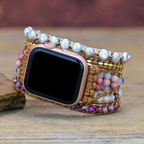 Calming Pearl Apple Watch Strap - Apple Watch Straps - Pretland | Spiritual Crystals & Jewelry