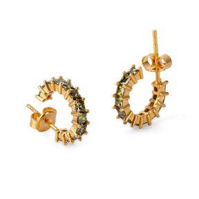 Helen Green Quartz 24K Gold Earrings - Gold Vermeil Earrings - Pretland | Spiritual Crystals & Jewelry
