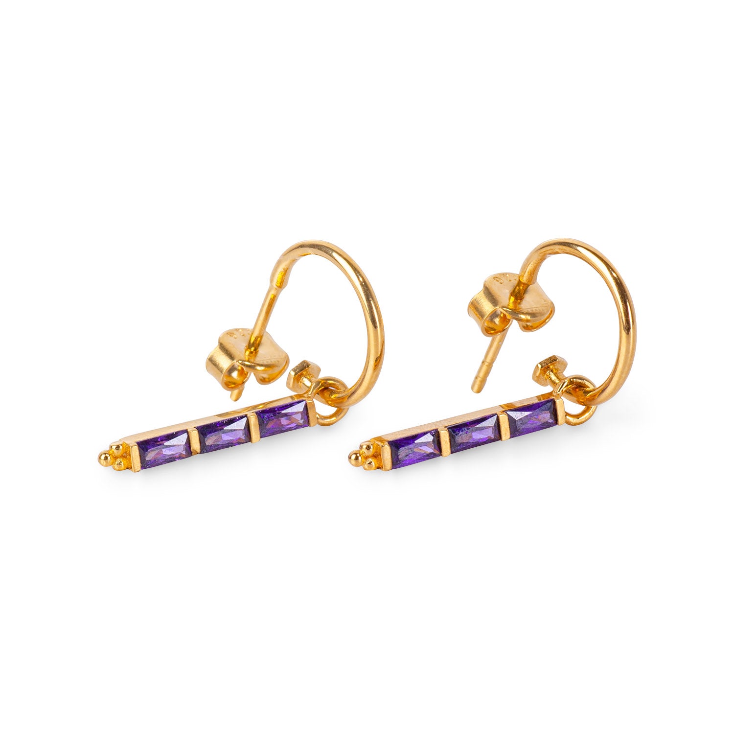 Theodora Amethyst 24K Gold Earrings - Gold Vermeil Earrings - Pretland | Spiritual Crystals & Jewelry