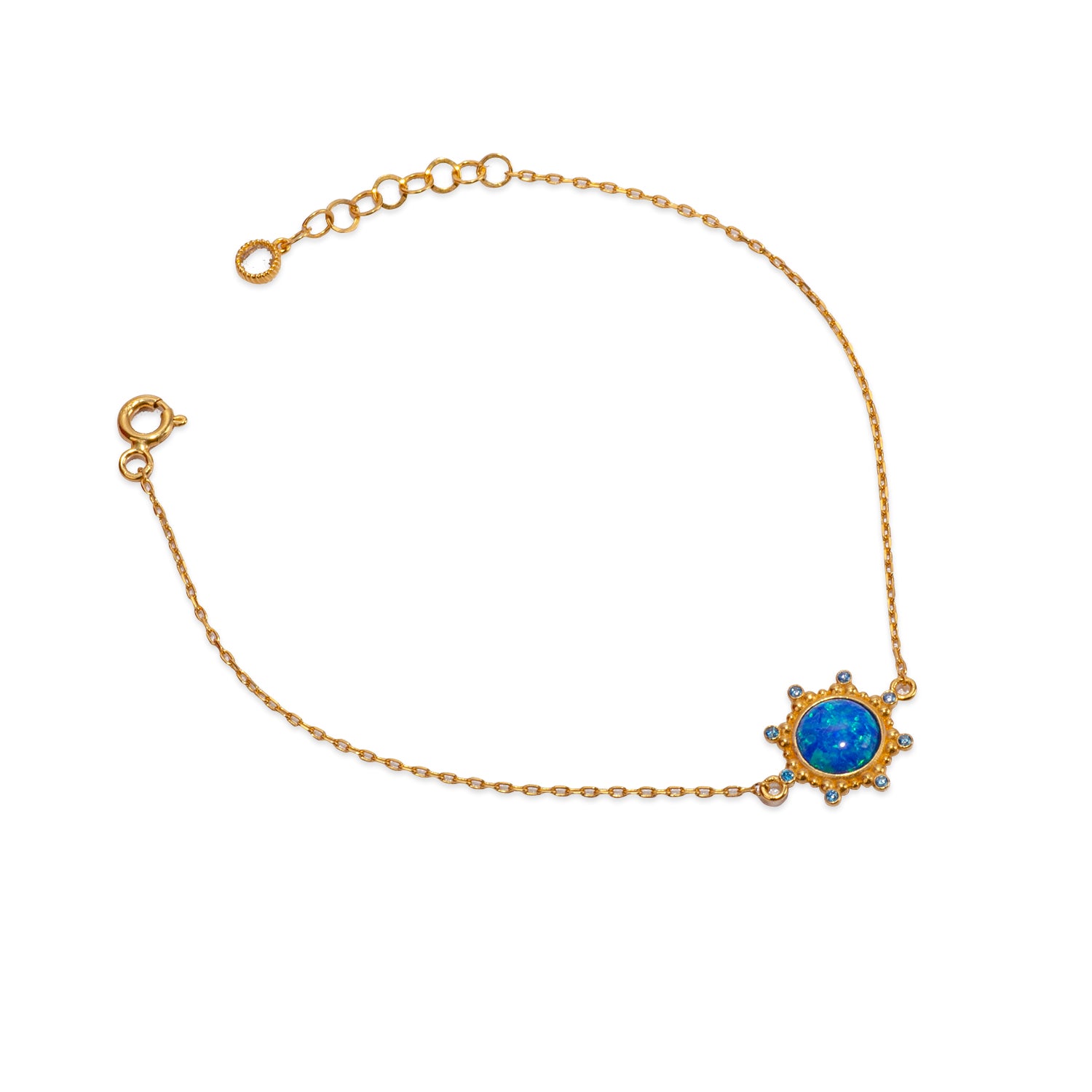 Starlight Blue Opal 24K Gold Bracelet - Gold Vermeil Bracelets - Pretland | Spiritual Crystals & Jewelry