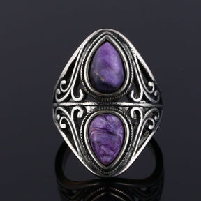 Vintage Natural Stone Silver Rings - Rings - Pretland | Spiritual Crystals & Jewelry