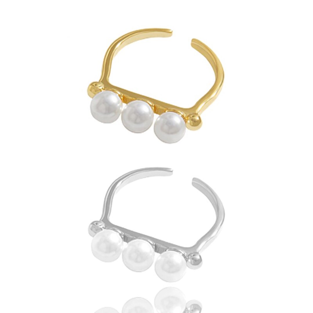 Celine Pearl 925 Sterling Silver Adjustable Ring - Rings - Pretland | Spiritual Crystals & Jewelry