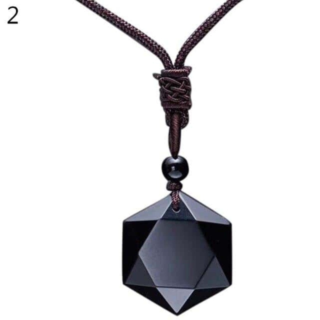 Black Obsidian Necklace - Brown - Necklaces - Pretland | Spiritual Crystals & Jewelry