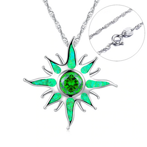 Star Green Opal Silver Necklace - Necklaces - Pretland | Spiritual Crystals & Jewelry