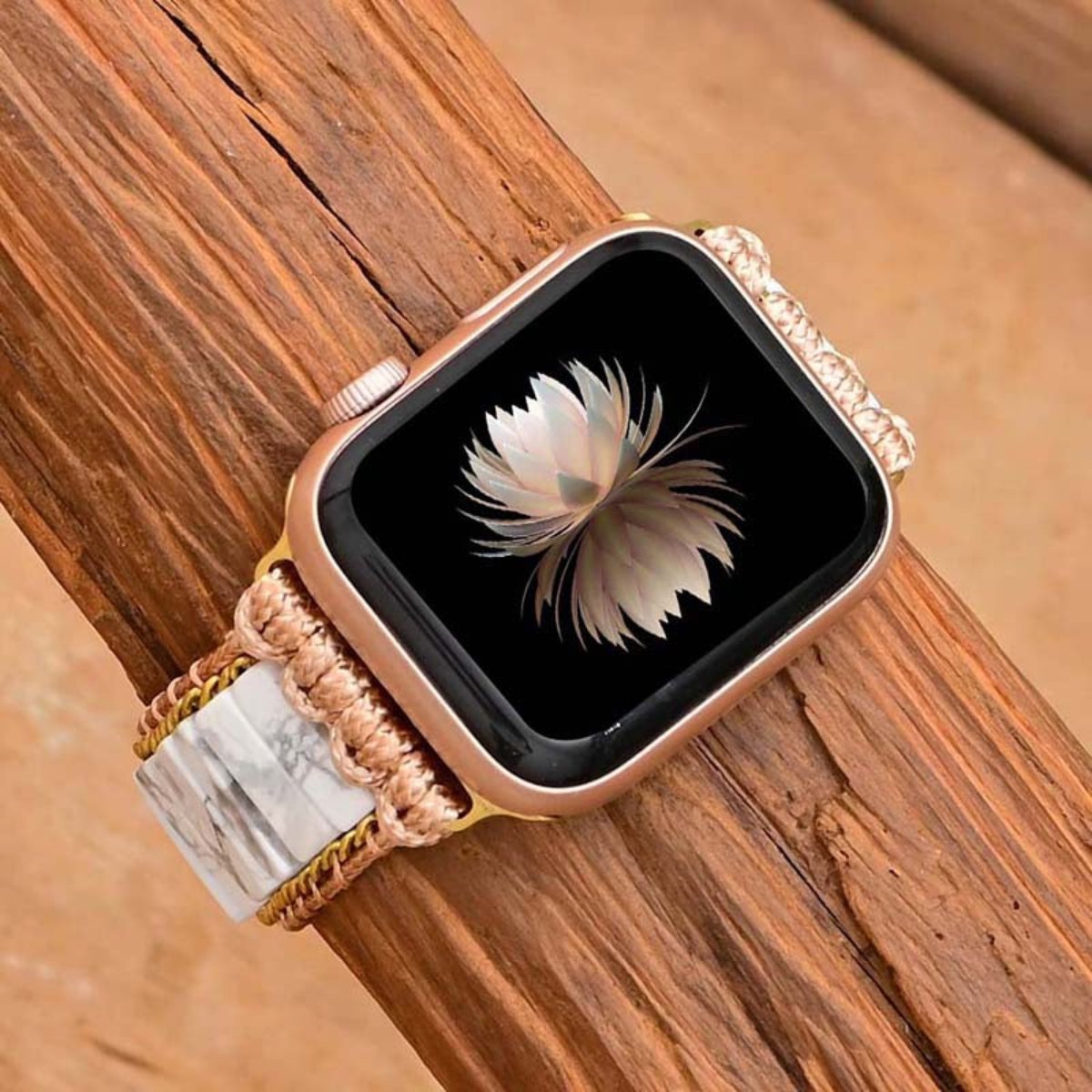 Fashionable White Howlite Apple Watch Strap - 38-41mm watch plate - Apple Watch Straps - Pretland | Spiritual Crystals & Jewelry