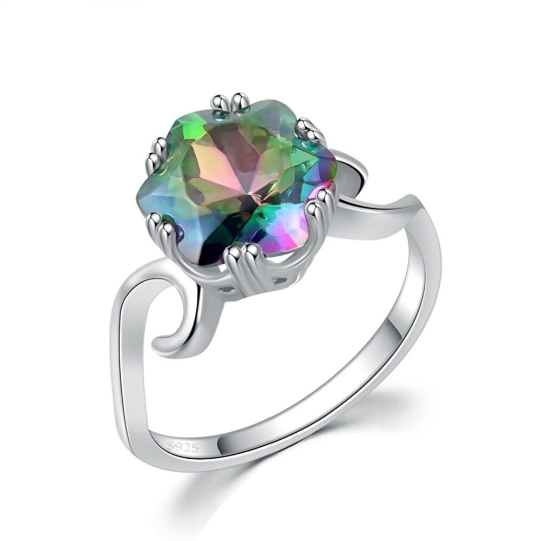 Mystic Topaz 925 Sterling Silver Ring - 7 - Rings - Pretland | Spiritual Crystals & Jewelry