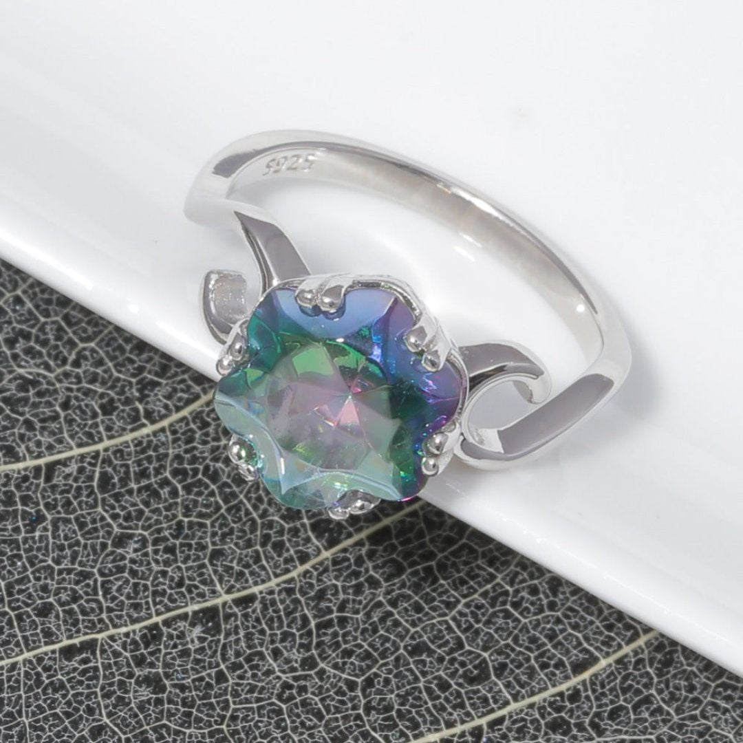 Mystic Topaz 925 Sterling Silver Ring - Rings - Pretland | Spiritual Crystals & Jewelry