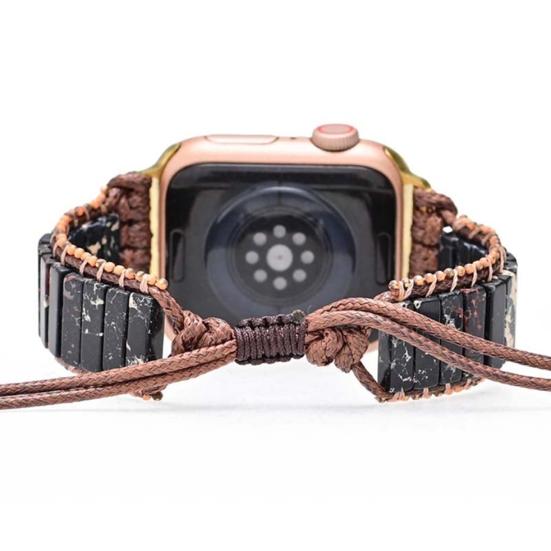 Bohemian Black Jasper Stone Apple Watch Strap - Apple Watch Straps - Pretland | Spiritual Crystals & Jewelry