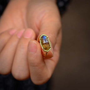 Natural Labradorite Special Ring - Rings - Pretland | Spiritual Crystals & Jewelry