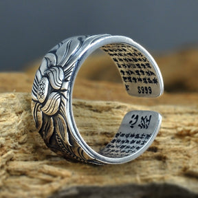 Spiritual 925 Sterling Silver Lotus Ring - Rings - Pretland | Spiritual Crystals & Jewelry