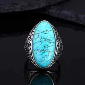 Elegant Turquoise 925 Sterling Silver Ring - Rings - Pretland | Spiritual Crystals & Jewelry