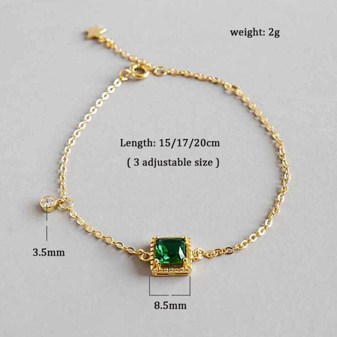 Luxury Emerald Sterling Silver Bracelet - Bracelets - Pretland | Spiritual Crystals & Jewelry