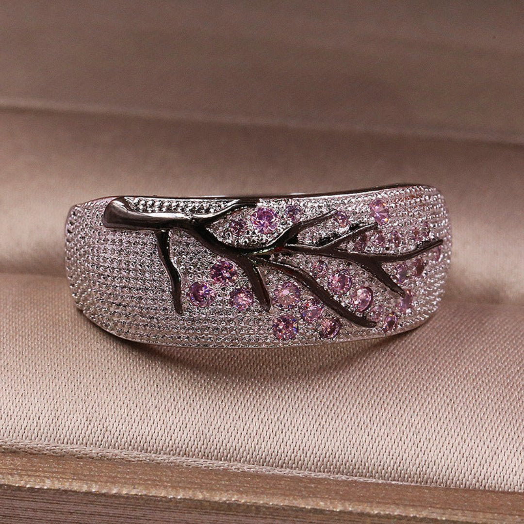 Elegant Tree of Zirconia Ring - 5 / Pink - Rings - Pretland | Spiritual Crystals & Jewelry