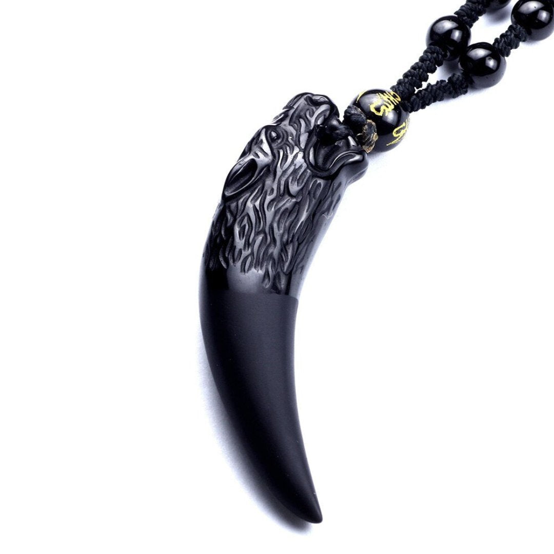 Wolf Courage Obsidian Necklace - Small Ice Rope - Necklaces - Pretland | Spiritual Crystals & Jewelry