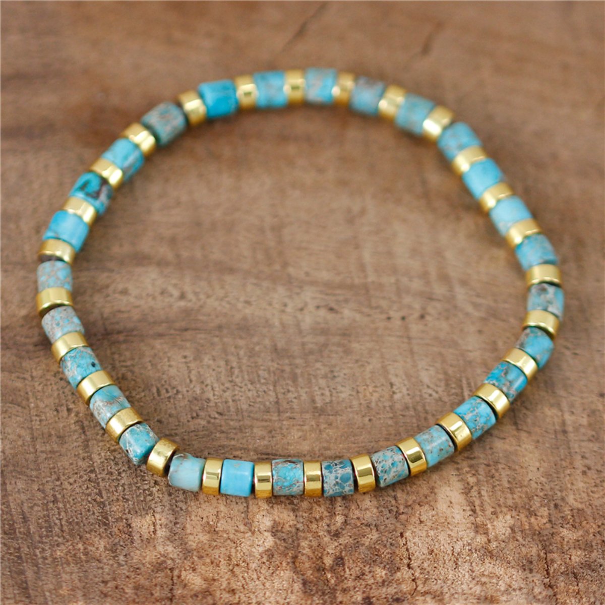 Ethnic Natural Stone Jaspers Beads Bracelet - Turquoise - Bracelets - Pretland | Spiritual Crystals & Jewelry