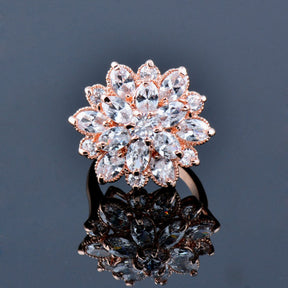 Luxury Zirconia Crystal Flower Ring - 6 / Pink - Ring - Pretland | Spiritual Crystals & Jewelry
