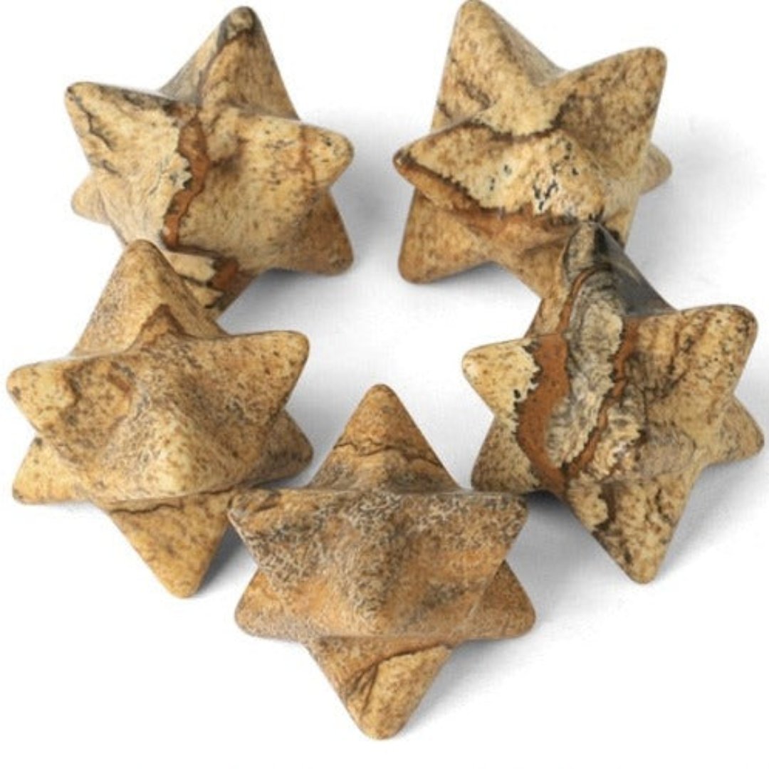 Calming Merkaba Crystal Stars - Picture Jasper - Natural Stones - Pretland | Spiritual Crystals & Jewelry